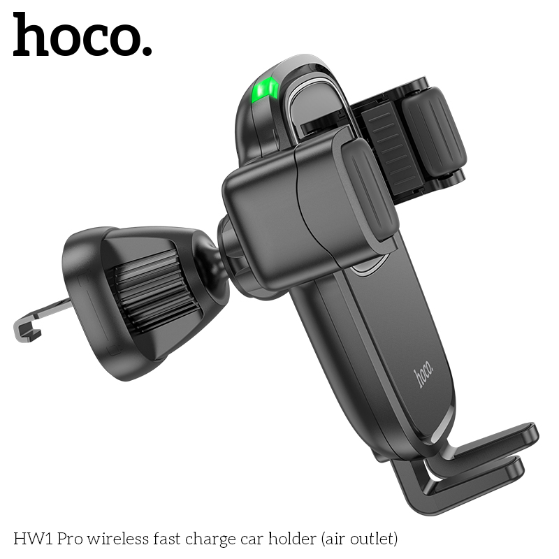 Giá đỡ điện thoại HOCO HW1 Pro kiêm đế sạc không dây cho xe hơi, ô tô chính hãng [BH 1 năm]