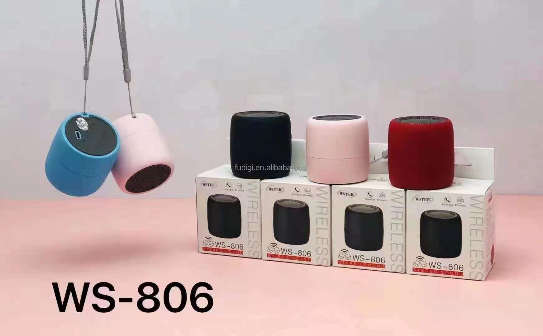 Loa bluetooth WSTER WS-806 mini stereo sound có dây treo [BH 3 tháng]