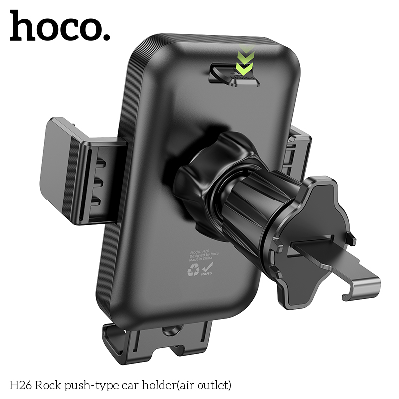 Giá đỡ kẹp điện thoại xe hơi HOCO H26 (gắn móc lỗ vent khe thông gió ô tô) chính hãng [BH 1 năm]