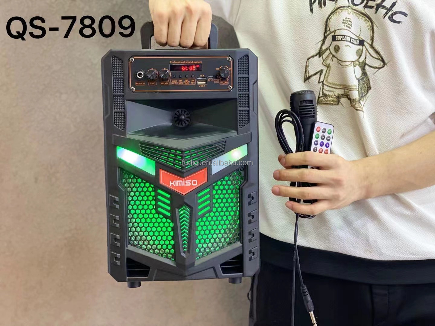 Loa bluetooth karaoke KIMISO QS-7809 kèm 1 micro có dây, có remote [BH 3 tháng]