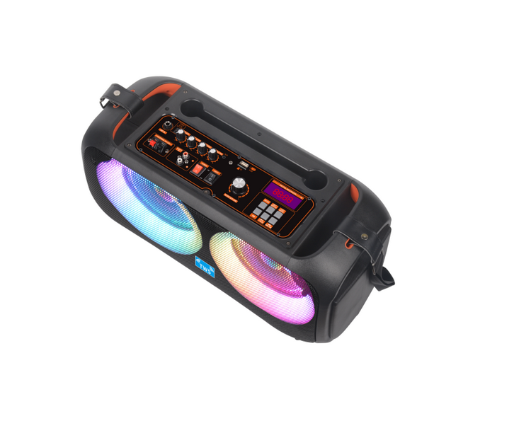 Loa bluetooth karaoke NDR Q68 có led 2 bass 2 tấc kèm 1 micro (6.5 inch x 2) không dây [BH 1 năm]