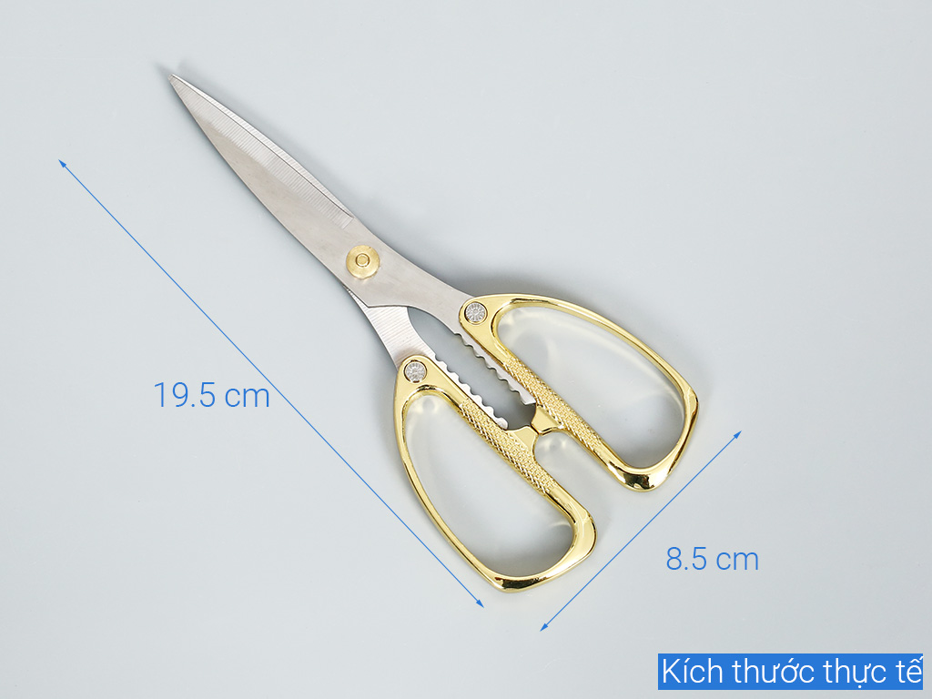 Kéo KK80 Mạ vân rồng cắt vật dụng, kéo làm bếp đa năng màu vàng/ bạc size 19.5cm- ngẫu nhiên theo lô [BH: NONE]