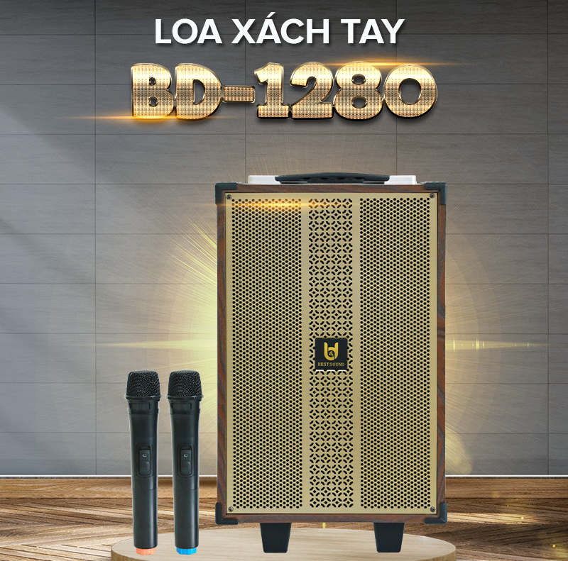 Loa 3 tấc BD-1280 bluetooth karaoke kéo 30w 2 micro không dây siêu hay [BH 1 năm, đặt trước 1 tiếng]