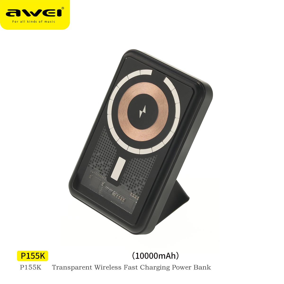 Pin sạc nhanh 20w không dây Awei P155K 10.000mAh dự phòng - hỗ trợ wireless 15W và PD 20W [Bh: 12 tháng]