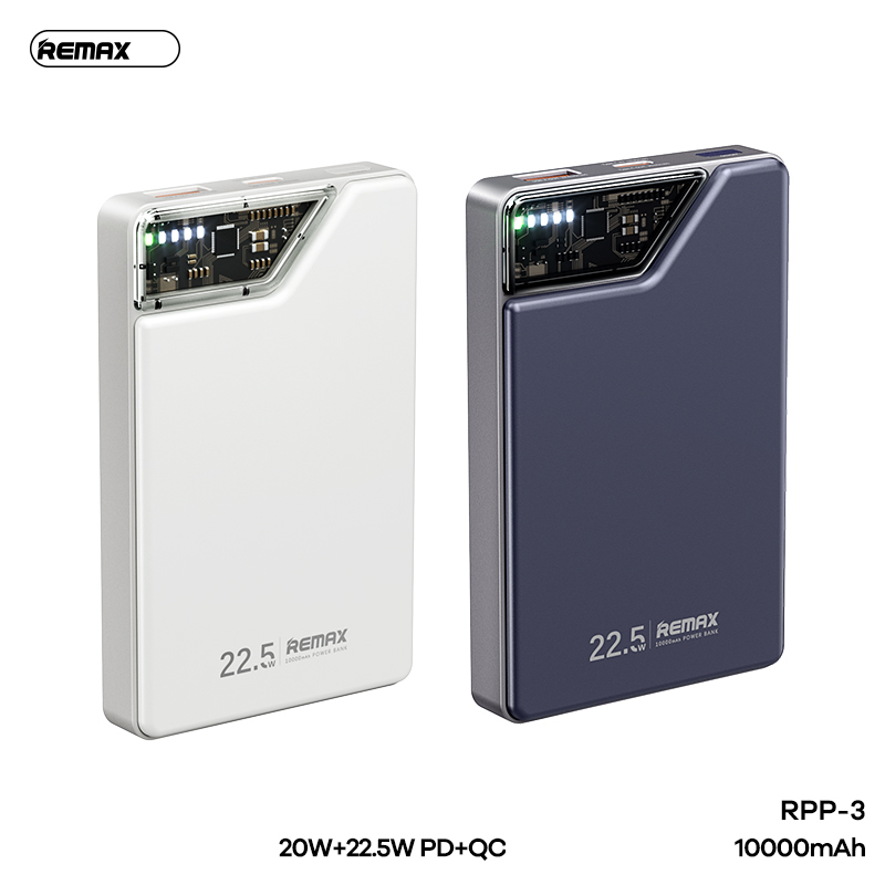 Pin sạc nhanh không dây 20W RPP-3 10.000mAh QC3.0+ PD20W chính hãng [BH 1 năm]