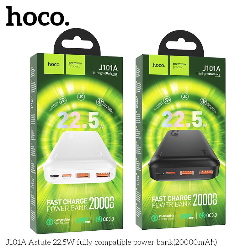 Pin sạc nhanh 22.5w HOCO J101A 20.000mAh PD20w QC3.0 (sạc dự phòng) chính hãng [BH 1 năm]