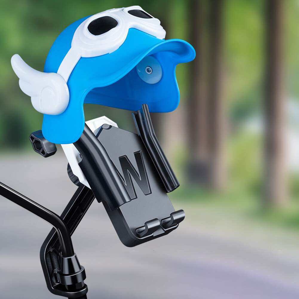 Giá đỡ kẹp điện thoạ xe máy kèm nón che nắng mưa N2 blue music siêu ngầu cho SHIPPER gắn chân kính