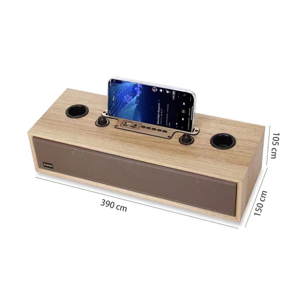 Loa bluetooth karaoke XM-UK525 vỏ gỗ kèm 2 micro không dây hát karaoke chính hãng [BH 6 tháng]