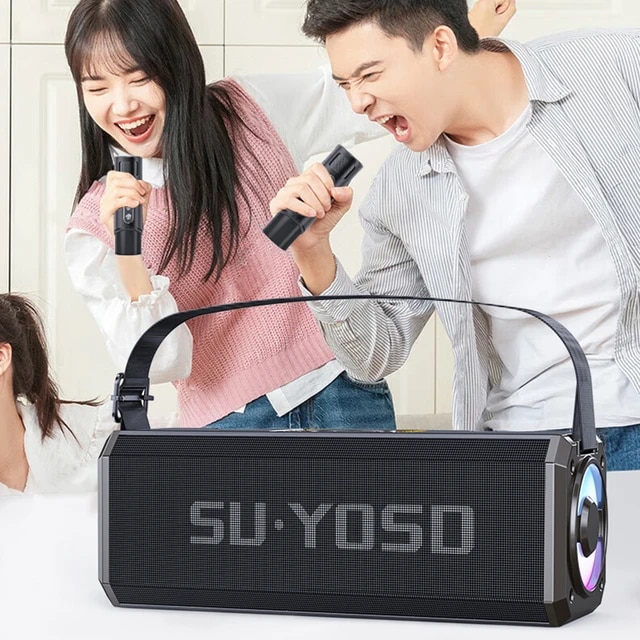 Loa bluetooth karaoke YOSD YS-228 HIFI DJ kèm 2 micro không dây có đèn led RGB siêu đẹp cực hay xách tay chính hãng, công suất 20W[BH 6 tháng]