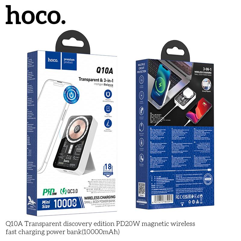 Pin sạc nhanh 20w không dây HOCO Q10A 10.000mAh Manetic dự phòng (PD20W+QC3.0) chính hãng (BH 1 năm)