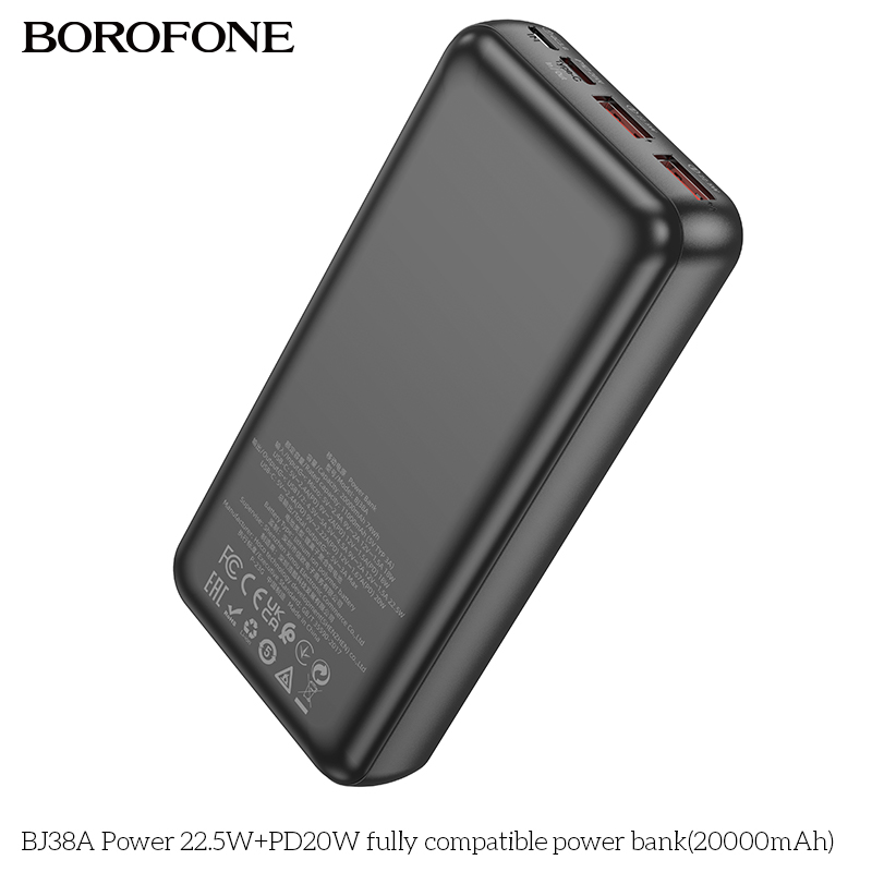 Pin sạc nhanh 22.5W Borofone BJ38A 20.000mAh dự phòng chính hãng [BH 1 NĂM]