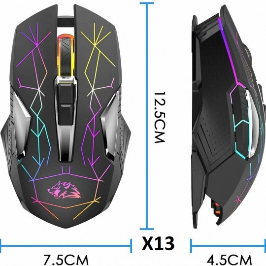 Chuột không dây Gaming X18 sử dụng pin sạc kết nối không dây có đèn led [BH 1 năm]