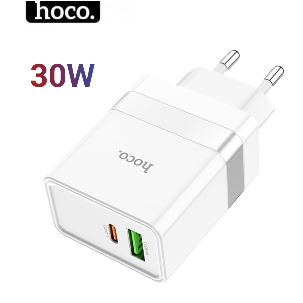 Cóc sạc nhanh 30w HOCO N21 (1 cổng usb + 1 cổng type-c) QC3.0 PD chính hãng [BH 1 năm]