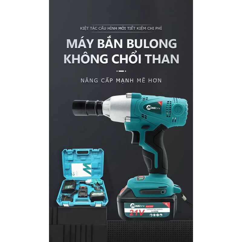 Máy mở / siết vặn bắn bu lông MAILTANK SH-53 2 pin sạc 21V chính hãng [BH 3 tháng]