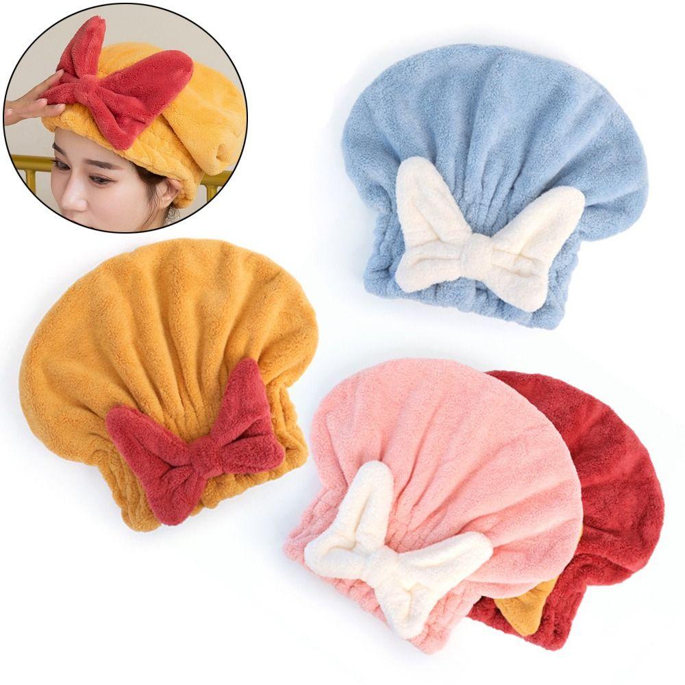 Mũ nón khăn tắm quấn ủ nhanh khô tóc sau tắm gội nhiều màu siêu kute