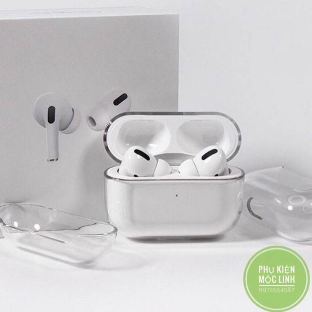 Hộp đựng tai nghe Pro3 Airpods 1:1 trong suốt xịn có móc treo gắn chìa khóa (túi case ốp đựng bảo vệ chống trày)