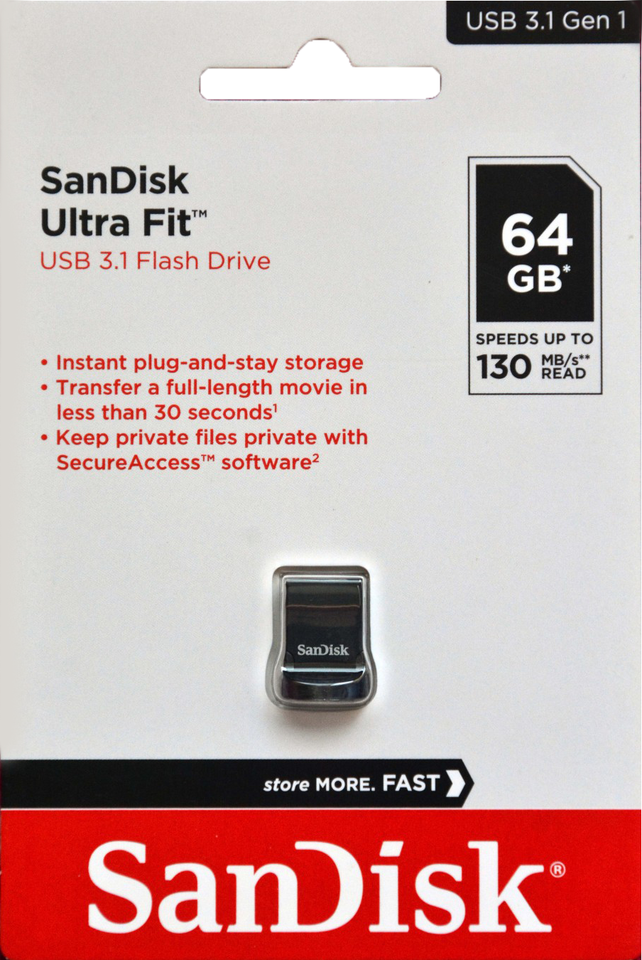 USB 3.1 SanDisk CZ430 64GB Ultra Fit Mini chính hãng - Speed up to 130MB/s [BH 2 năm]