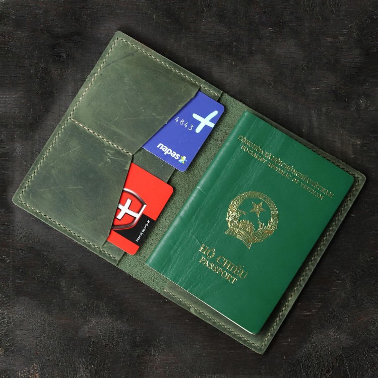Bóp ví da 5 ngăn đựng hộ chiếu passport, cccd, cmnd, thẻ atm, đựng giấy tờ nhiều màu