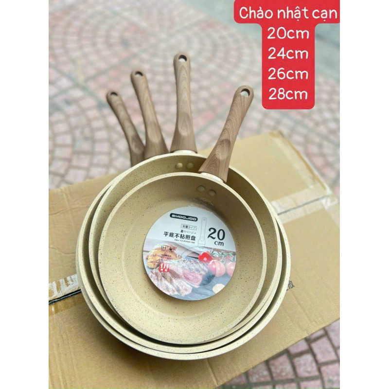 Chảo chống dính vân đá (xài được bếp từ) 20cm DẸT Emoojoo xuất Hàn [BH: NONE]