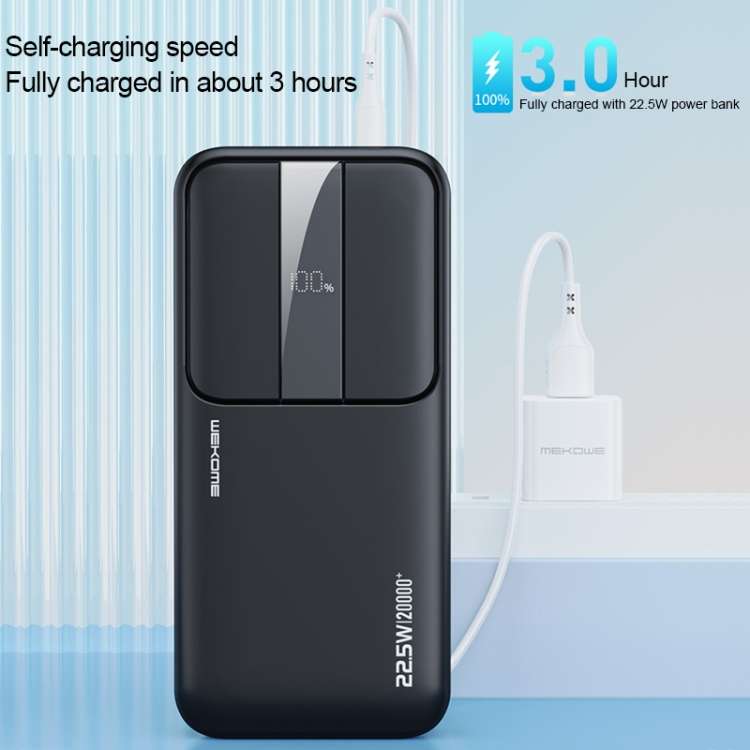 Pin sạc nhanh 22.5w Wekome WP-303 20.000mAh dự phòng chính hãng QC3.0+PD 22.5W [BH 1 Năm]