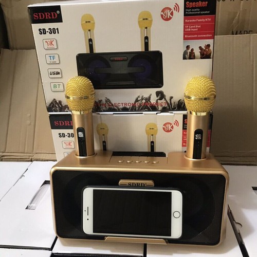 Loa bluetooth karaoke SDRD SD-301 kèm 2 micro không dây siêu hay [BH 6 tháng]