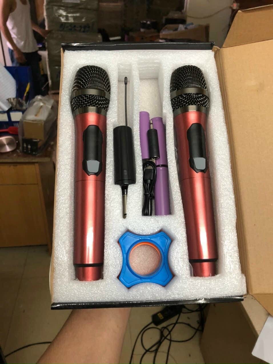 Micro đa năng bộ 2 mic không dây UHF hát karaoke [BH 3 tháng]