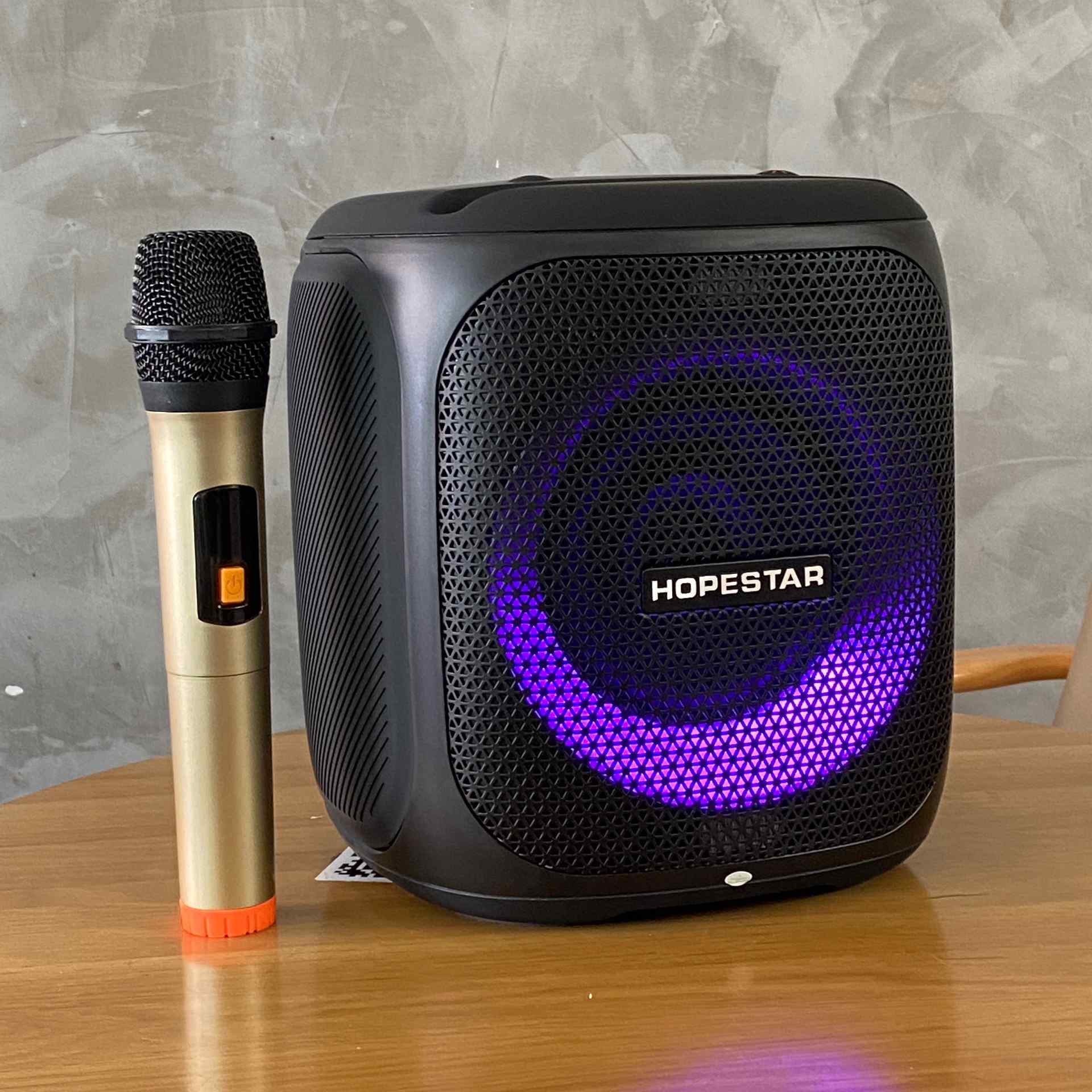 Loa karaoke HOPESTAR Party 100 bluetooth kèm 1 micro không dây công suất 50w có led siêu đep chính hãng [BH 6 Tháng]