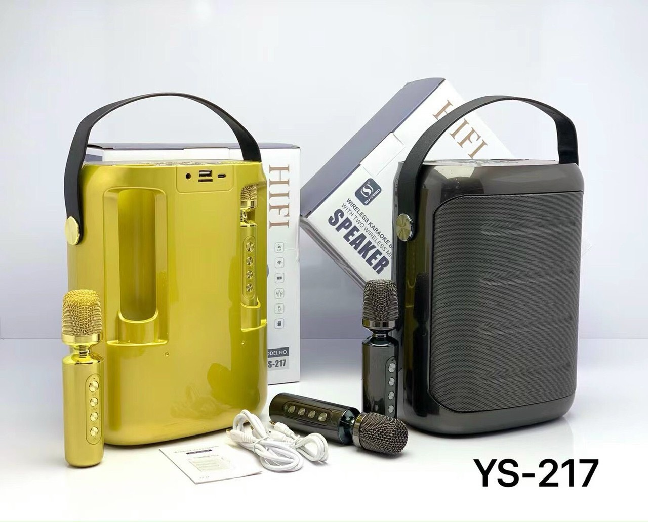 Loa bluetooth karaoke YOSD YS-217 HIFI SPEAKER kèm 2 micro không dây chính hãng [BH 6 tháng]