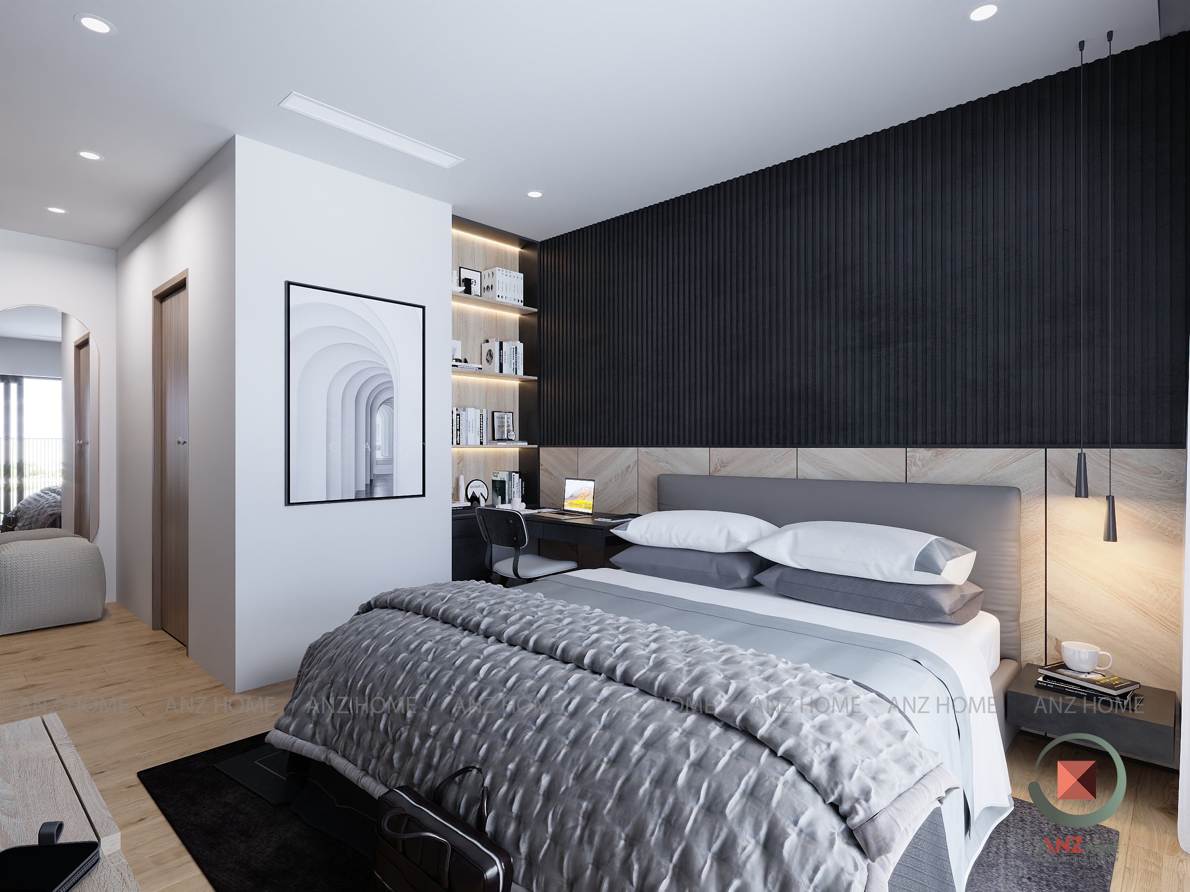 THIẾT KẾ NỘI THẤT PHÒNG NGỦ MASTER THE ZEI 124sqm