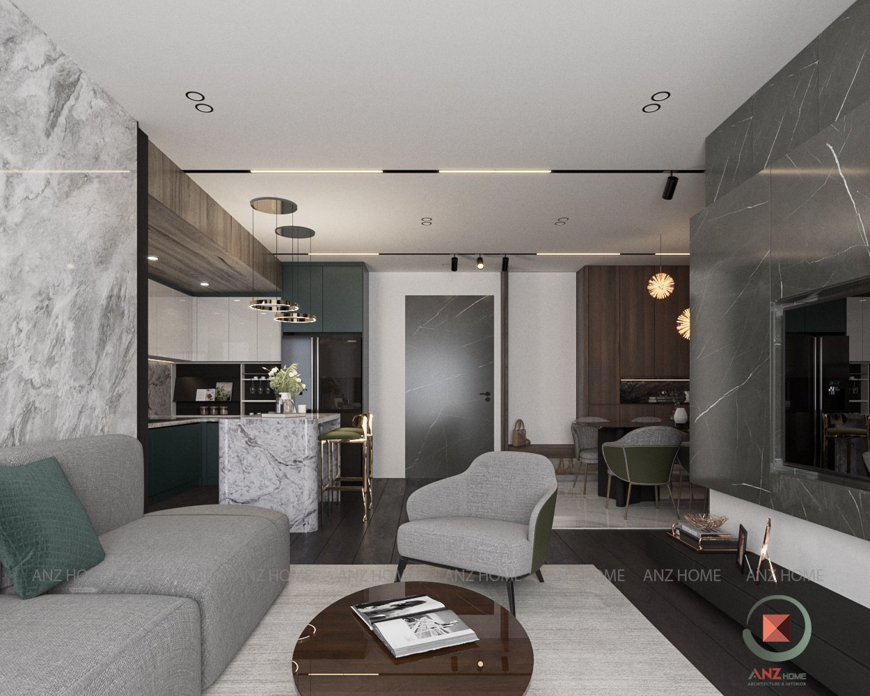 THIẾT KẾ NỘI THẤT CĂN HỘ MỸ ĐÌNH THE ZEI (A3111) 94sqm