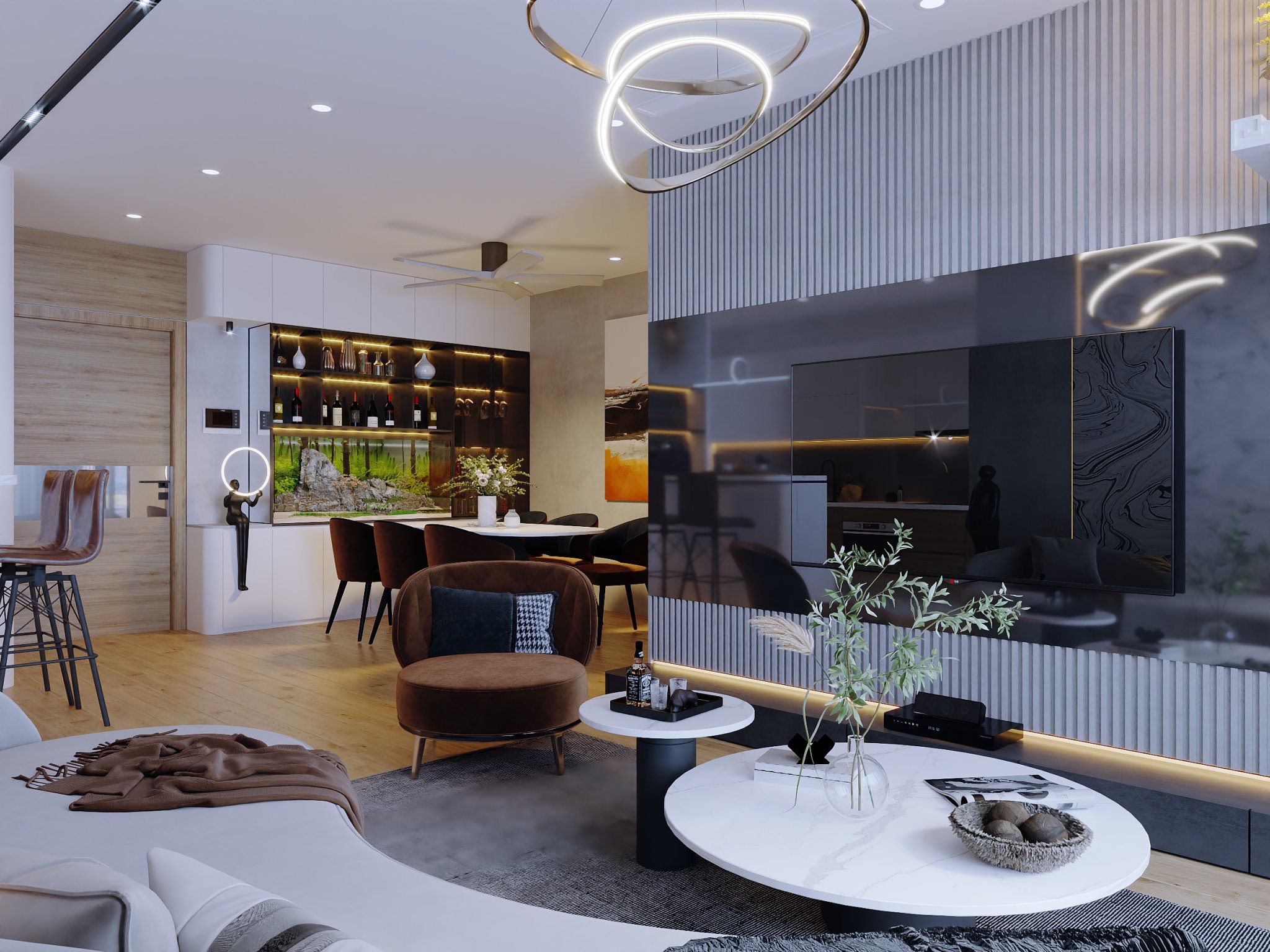 THIẾT KẾ NỘI THẤT CĂN HỘ THE PARK HOME 104sqm