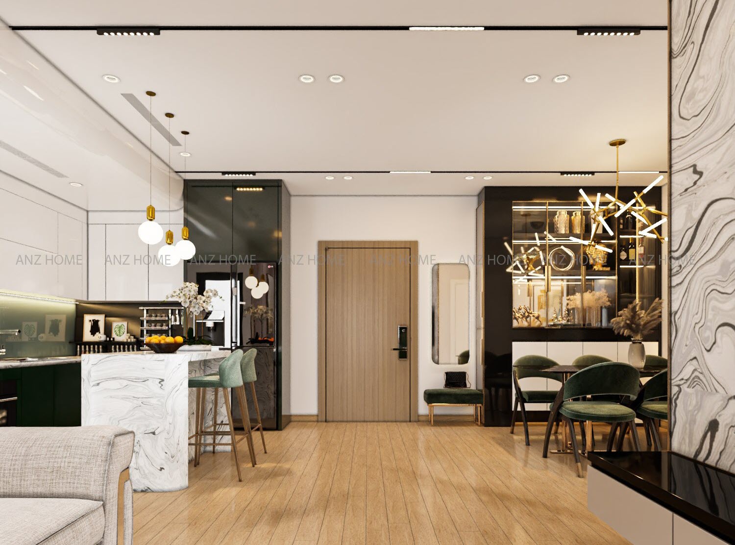 THIẾT KẾ NỘI THẤT CĂN HỘ MỸ ĐÌNH THE ZEI (A11) 94sqm