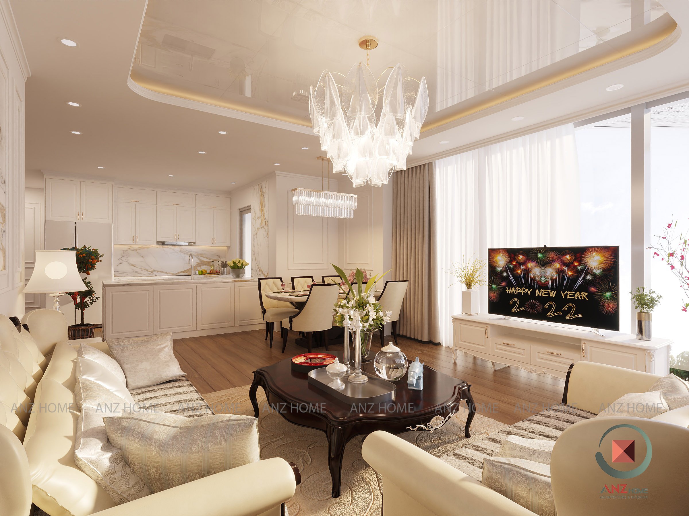 THIẾT KẾ NỘI THẤT CĂN HỘ THE NINE 109sqm