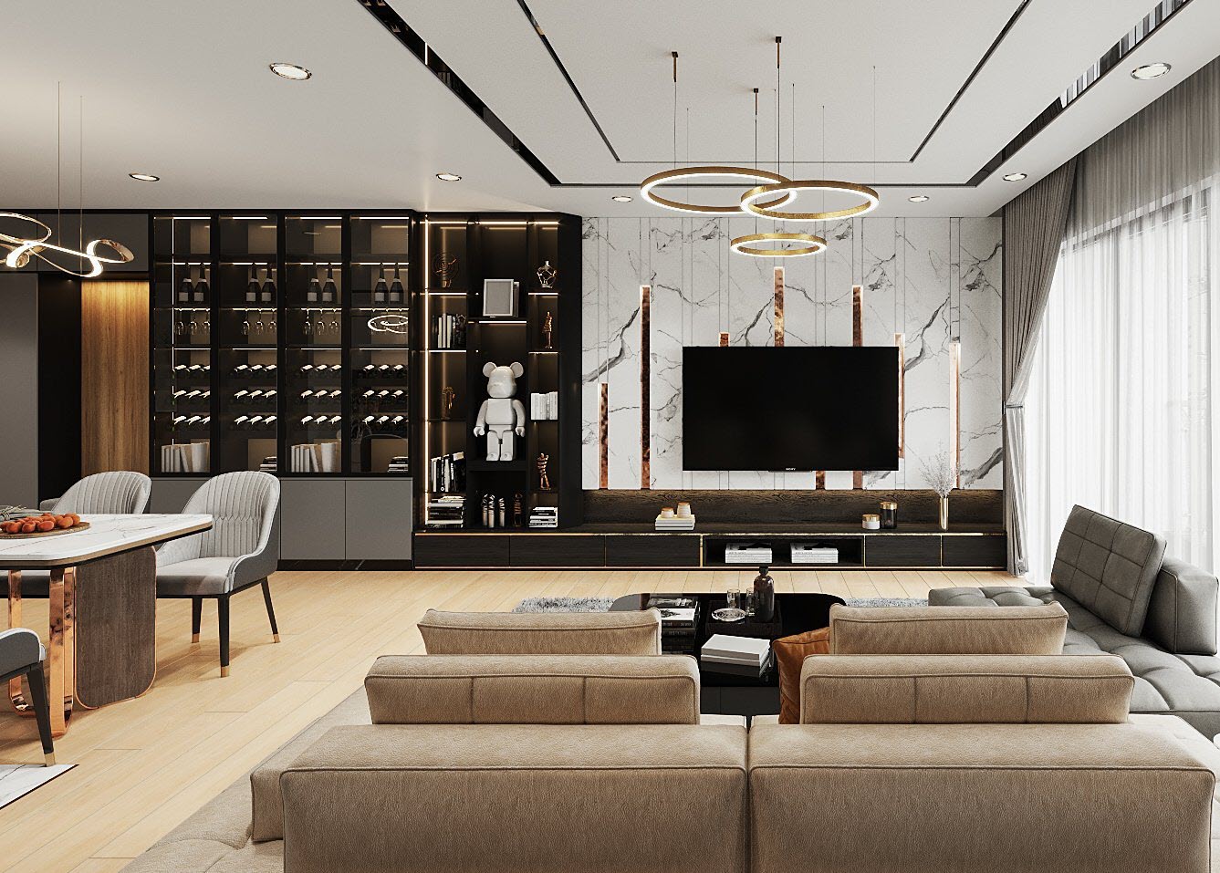 THIẾT KẾ NỘI THẤT CĂN HỘ THE ZEI 124sqm