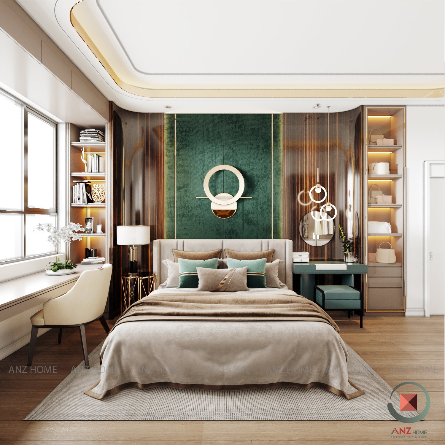 THIẾT KẾ NỘI THẤT PHÒNG NGỦ MASTER THE ZEI (A3111) 94sqm