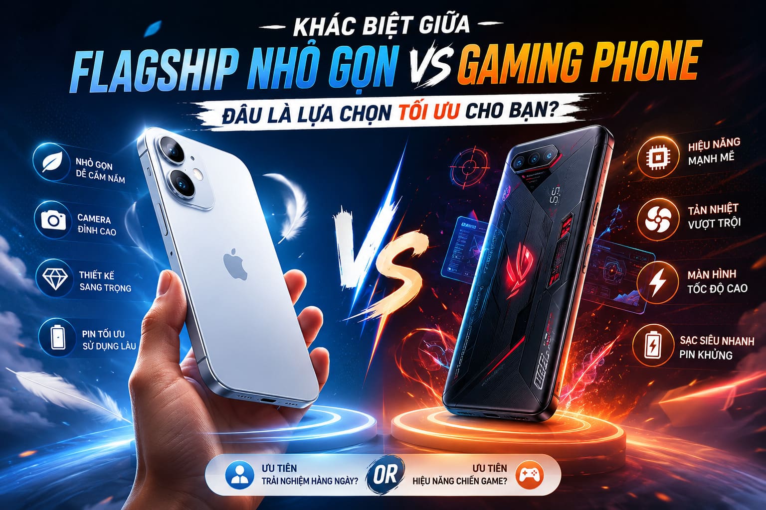 Khác biệt giữa Flagship nhỏ gọn và Gaming Phone: Đâu là lựa chọn tối ưu cho bạn?