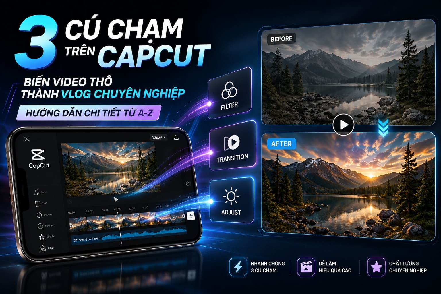 3 Cú Chạm Trên CapCut Biến Video Thô Thành Vlog Chuyên Nghiệp: Hướng Dẫn Chi Tiết Từ A-Z