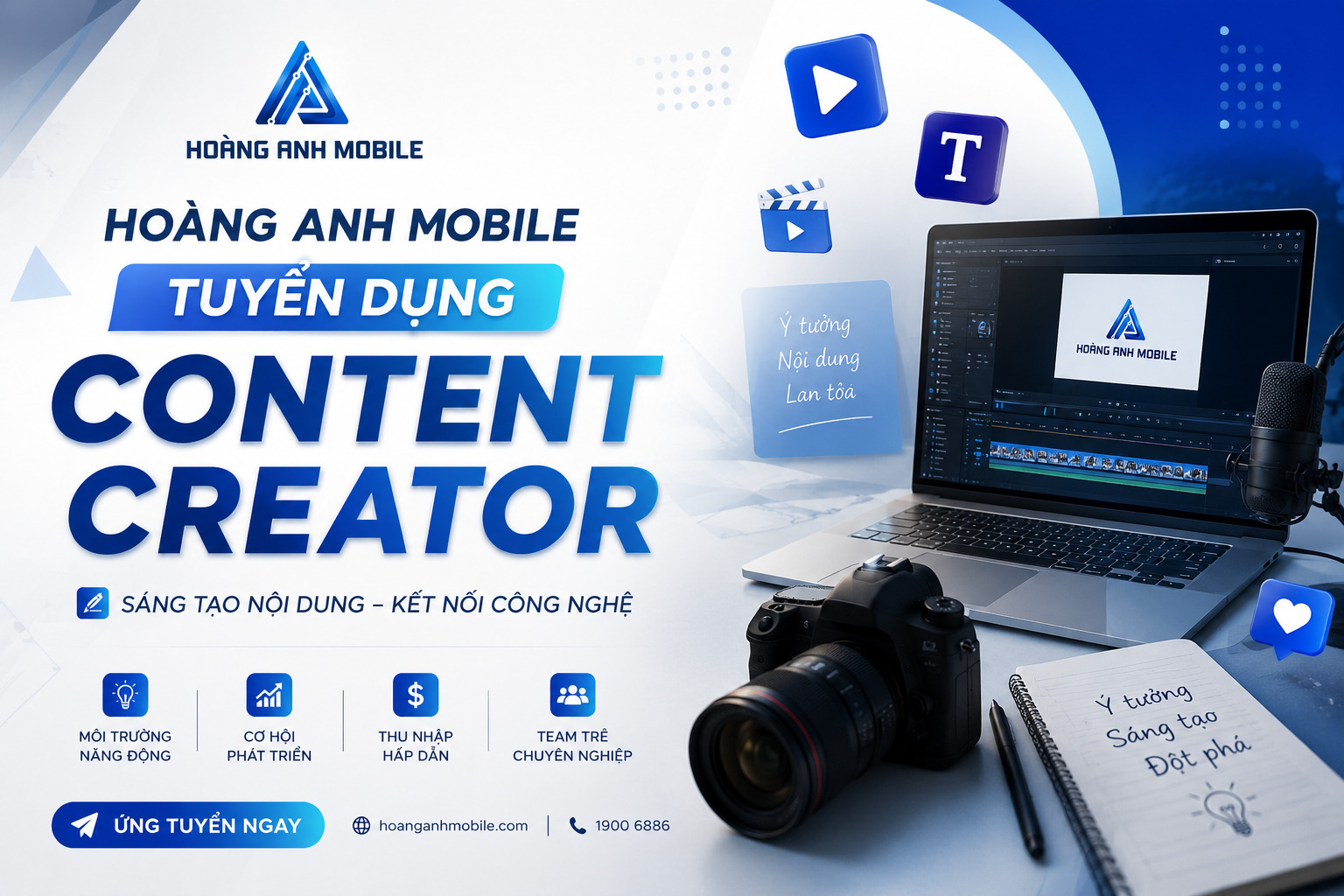 Hoàng Anh Mobile tuyển dụng nhân viên Content Creator tại Cần Thơ