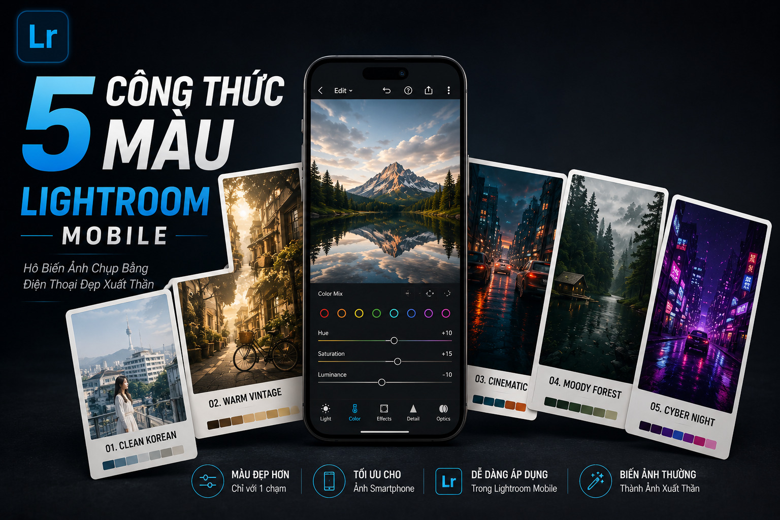 5 Công Thức Màu Lightroom Mobile Hô Biến Ảnh Chụp Bằng Điện Thoại Đẹp Xuất Thần