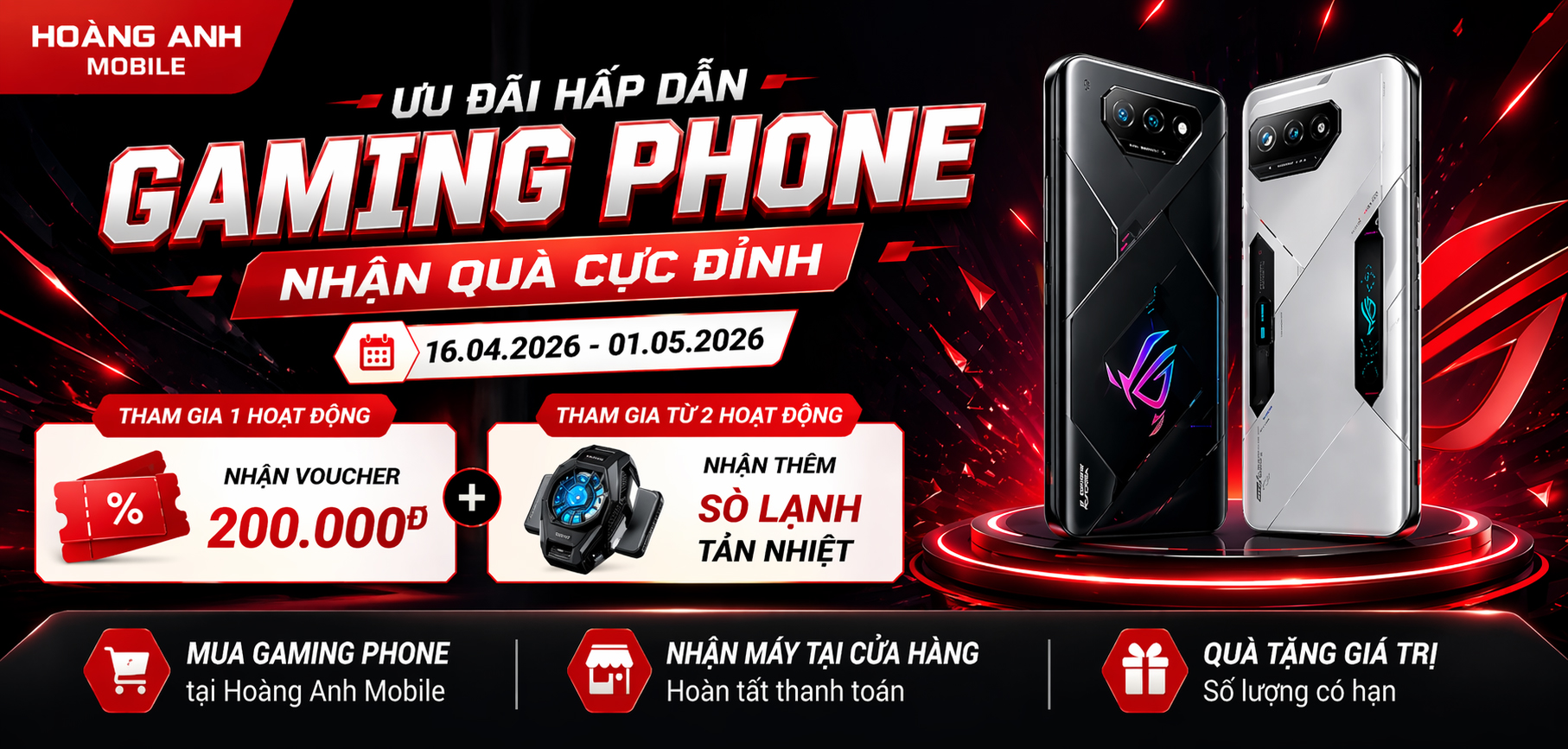 Mua Gaming Phone – Nhận ngay Voucher 200K + Quà tặng cực chất