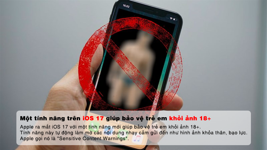 Một tính năng trên iOS 17 giúp bảo vệ trẻ em khỏi ảnh 18+