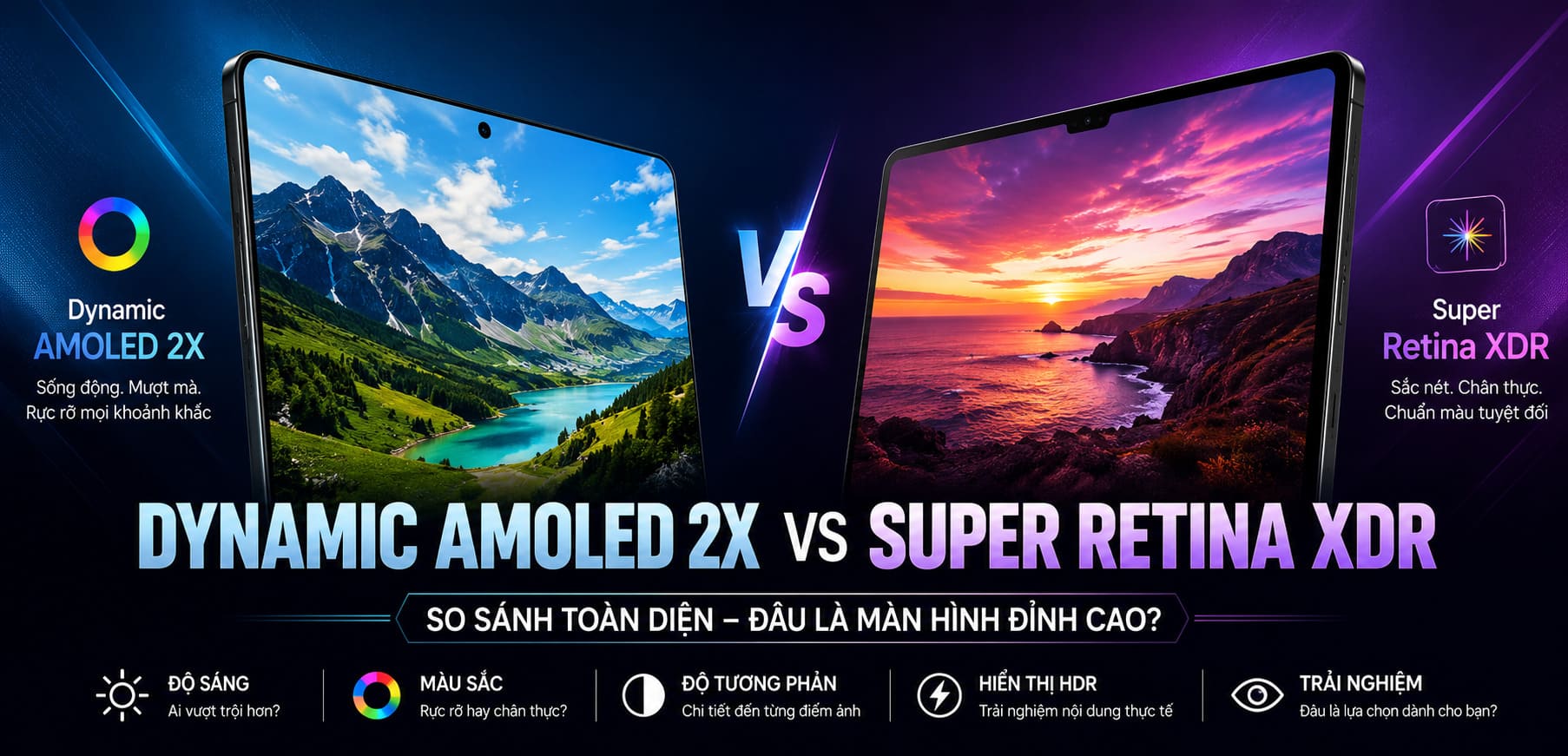 Dynamic AMOLED 2X Và Super Retina XDR: Công Nghệ Màn Hình Nào Đáng Giá Hơn?