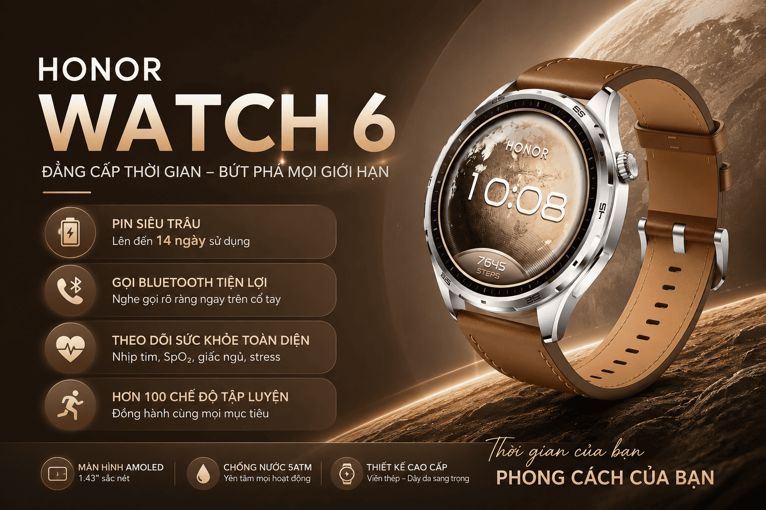 HONOR Watch 6 Chính Thức Ra Mắt: Bóc Tách Toàn Diện Thông Số Kỹ Thuật Và Đánh Giá Phân Khúc Khách Hàng