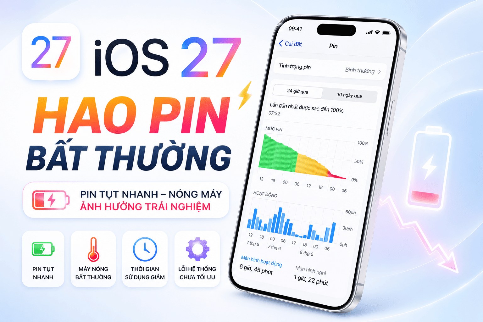 Đập Tan Cơn Ác Mộng Hao Pin Khi Lên Đời iOS 27 Với Bộ Giải Pháp Chuẩn Chuyên Gia