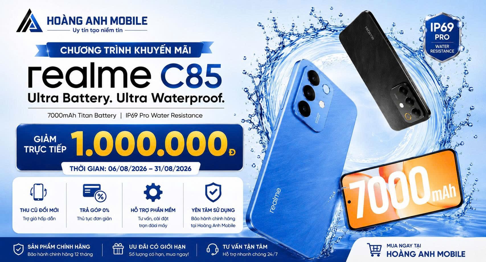 Khuyến Mãi realme C85: Giảm Ngay 1.000.000đ Tại Hoàng Anh Mobile