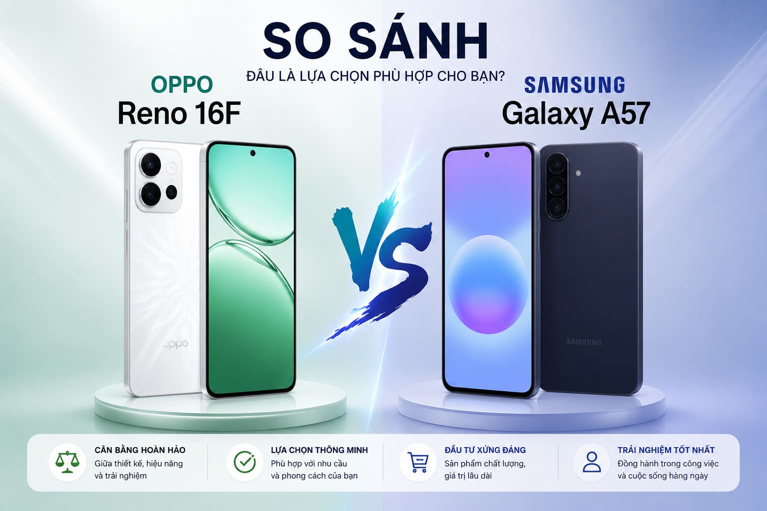 So Sánh OPPO Reno16 F Và Samsung Galaxy A57: Ai Mới Là Vua Phân Khúc Cận Cao Cấp?