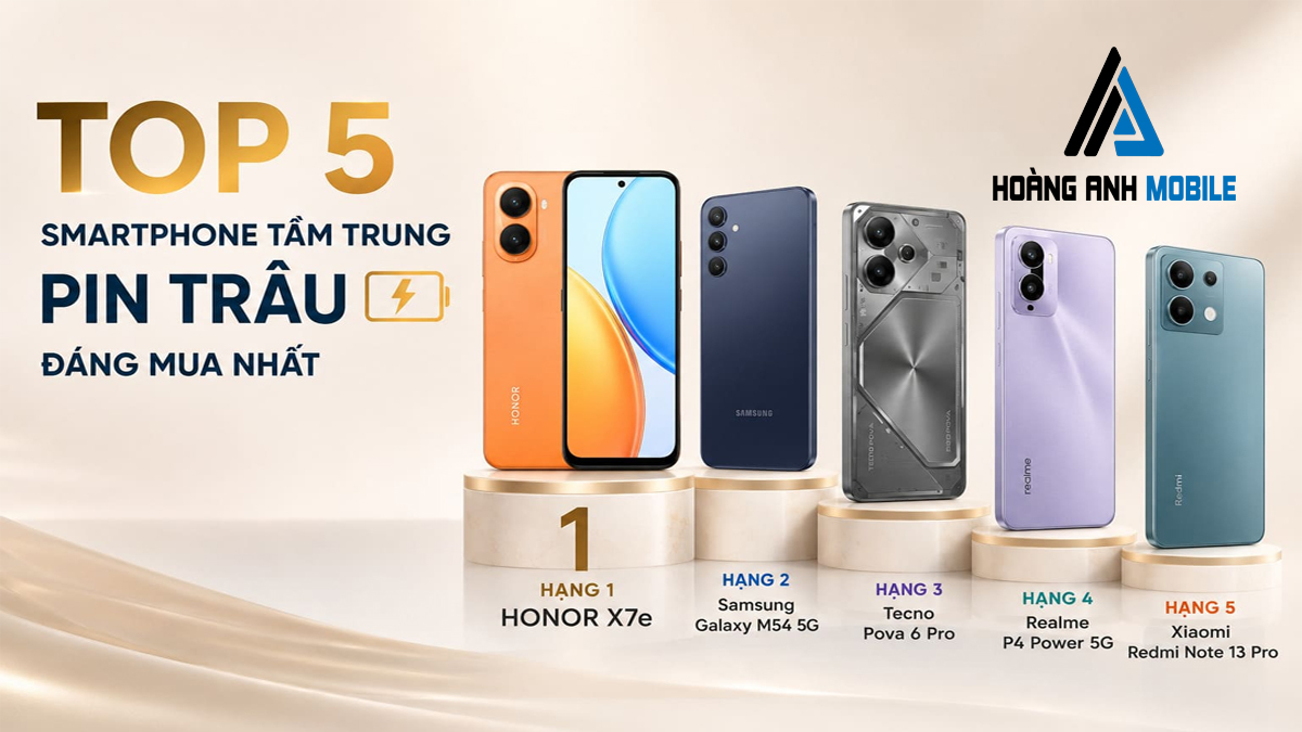 Top 5 Smartphone Tầm Trung Pin Trâu Đáng Mua Nhất Hiện Nay: Gọi Tên Quái Vật HONOR X7e