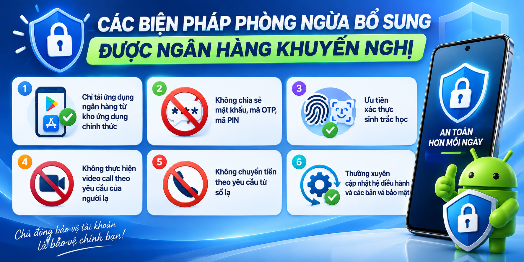 Các biện pháp phòng ngừa bổ sung được ngân hàng khuyến nghị