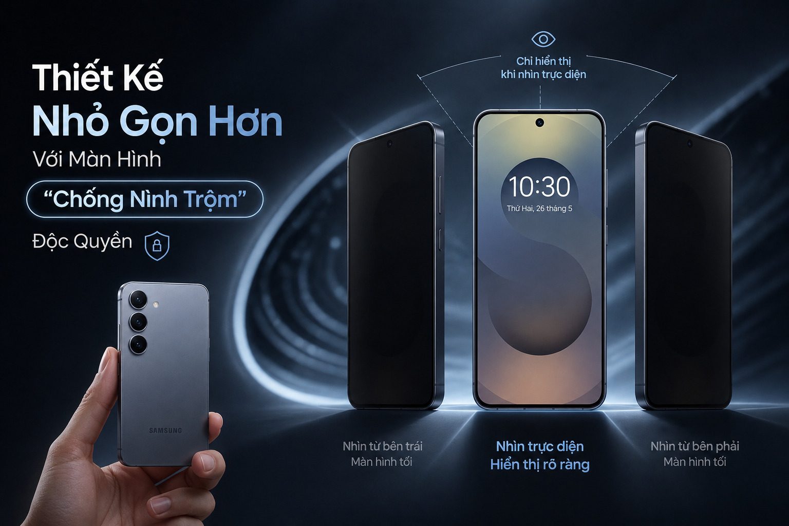 Thiết Kế Nhỏ Gọn Hơn Với Màn Hình "Chống Nhìn Trộm" Độc Quyền