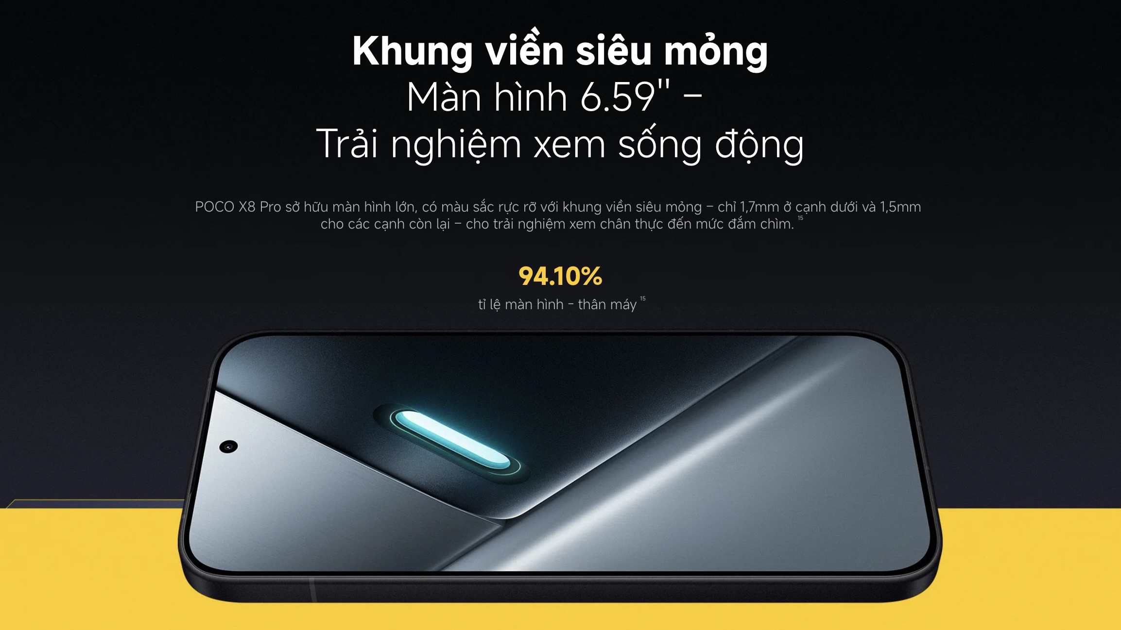 Màn Hình AMOLED 1.5K 68 Tỷ Màu Rực Rỡ, Cán Mốc 4000 Nits